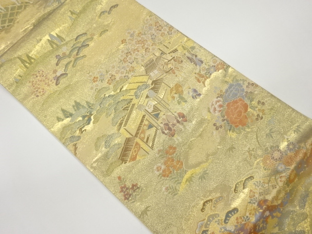 JAPANESE FUKURO OBI / WOVEN FLORAL PLANTS